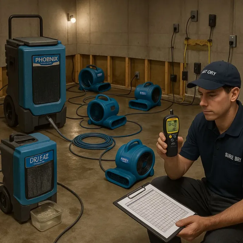 Structural Drying and Dehumidification process in Garrettsville, OH